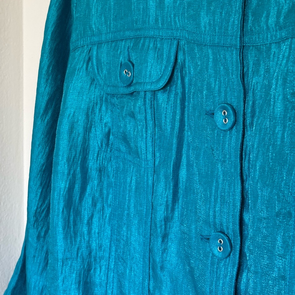 Ruby Rd. Teal Button-Up Top - Picture 7 of 9